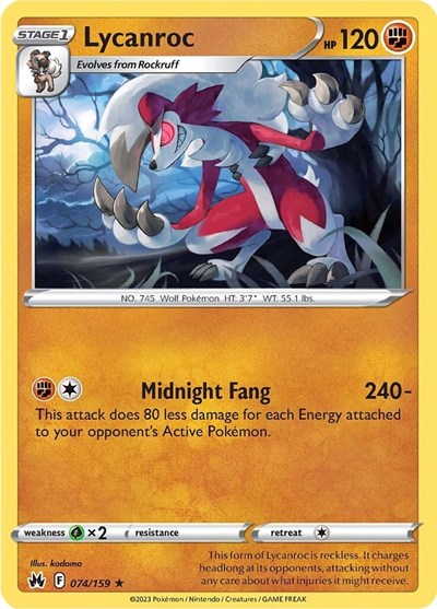 Lycanroc (Crown Zenith) Light Play Reverse Holofoil