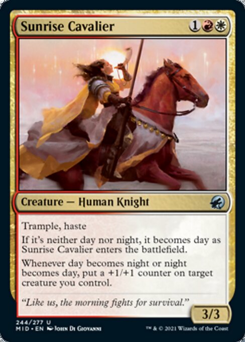 Sunrise Cavalier (Innistrad: Midnight Hunt) Light Play