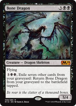 Bone Dragon (Magic 2019 Core Set) Light Play