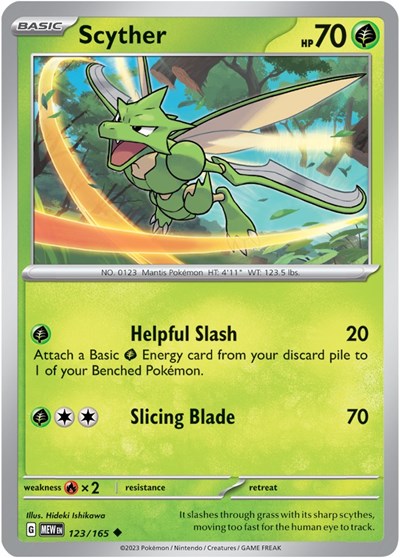 Scyther (Scarlet and Violet: 151) Light Play Reverse Holofoil