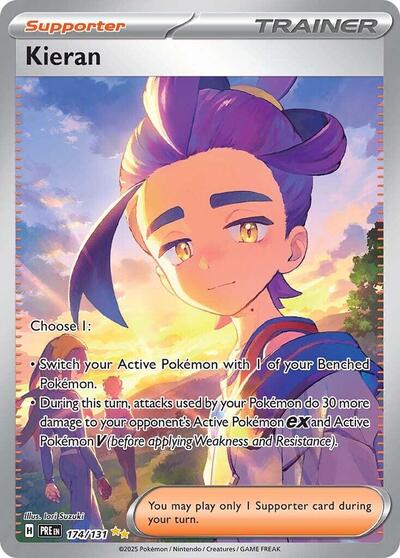 Kieran - 174 (SV: Prismatic Evolutions) Light Play Holofoil