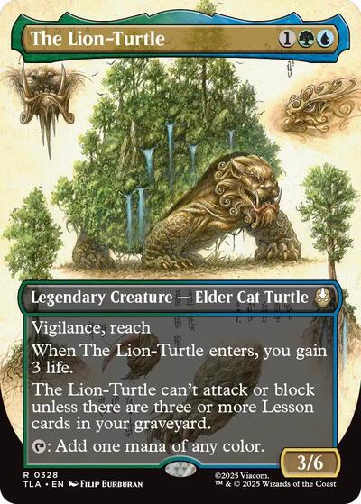 The Lion-Turtle (Borderless) (Avatar: The Last Airbender) Light Play Foil