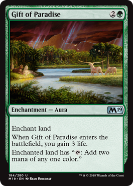 Gift of Paradise (Magic 2019 Core Set) Light Play