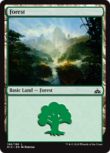 Forest (Rivals of Ixalan) Light Play