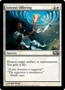 Solemn Offering (Magic 2010 Core Set) Light Play