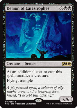 Demon of Catastrophes (Magic 2019 Core Set) Medium Play