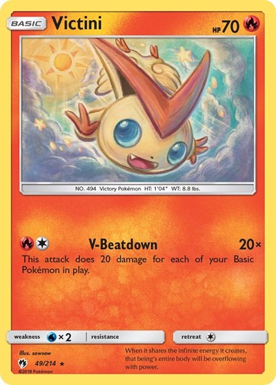 Victini (SM - Lost Thunder) Heavy Play Reverse Holofoil
