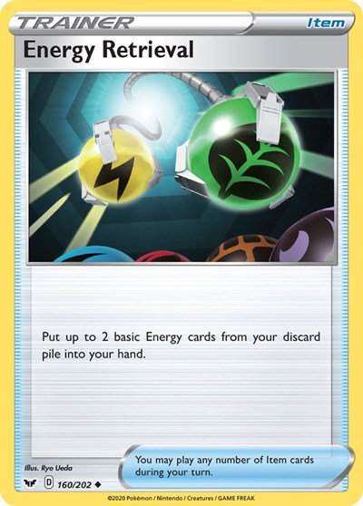 Energy Retrieval (SWSH01: Sword & Shield Base Set) Light Play