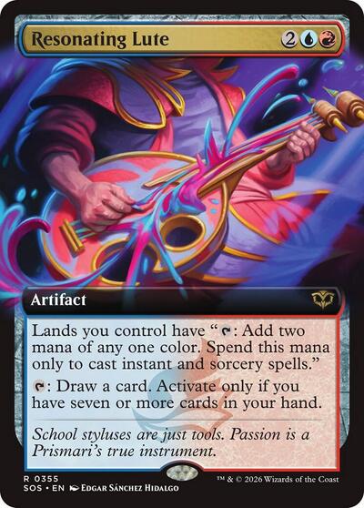 Resonating Lute (Extended Art) (Secrets of Strixhaven) Light Play