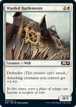 Warded Battlements (Magic 2021 Core Set) Light Play