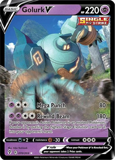 Golurk V (SWSH07: Evolving Skies) Light Play Holofoil