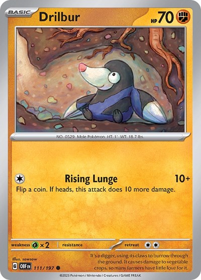 Drilbur (Scarlet and  Violet: Obsidian Flames) Light Play