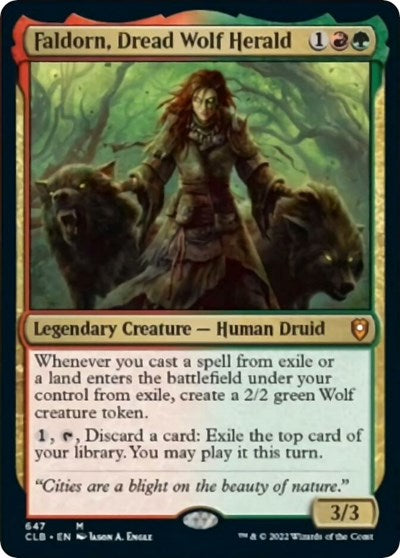 Faldorn, Dread Wolf Herald (Commander Legends: Battle for Baldur's Gate) Light Play Foil