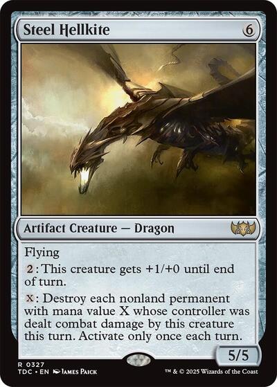 Steel Hellkite (Commander: Tarkir: Dragonstorm) Light Play