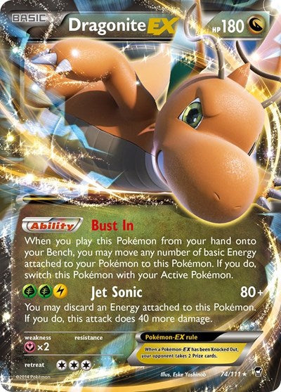 Dragonite EX (XY - Furious Fists) Damaged / Poor Holofoil