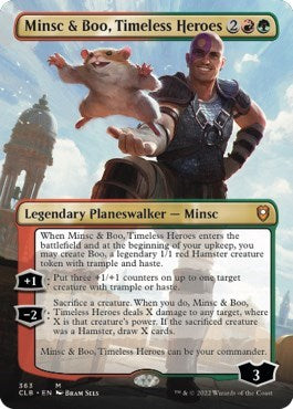 Minsc & Boo, Timeless Heroes (Borderless) (Commander Legends: Battle for Baldur's Gate) Light Play