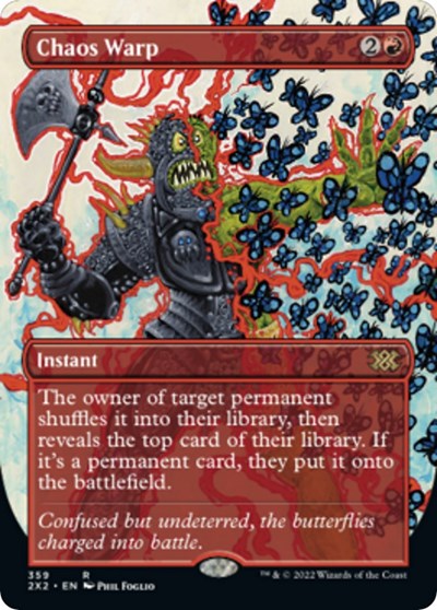 Chaos Warp (Borderless) (Double Masters 2022) Light Play Foil