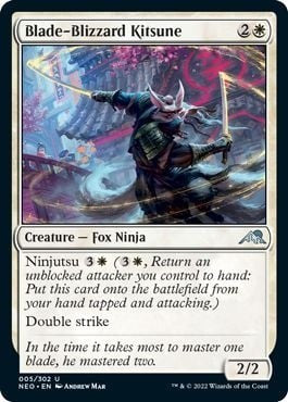 Blade-Blizzard Kitsune (Kamigawa: Neon Dynasty) Light Play