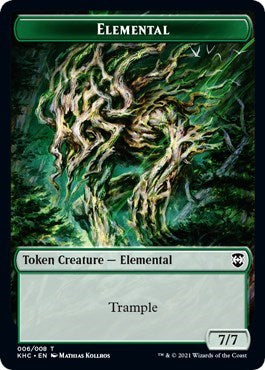 Elemental / Elf Warrior Double-sided Token (Commander: Kaldheim) Light Play