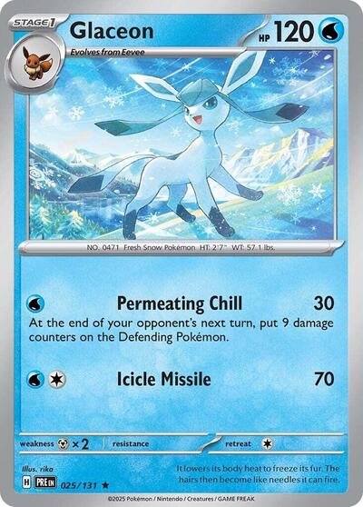 Glaceon (SV: Prismatic Evolutions) Light Play Holofoil