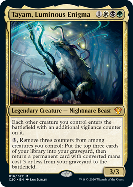 Tayam, Luminous Enigma (Commander 2020 Ikoria) Light Play Foil