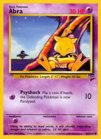 Abra (Base Set 2) Damaged / Poor