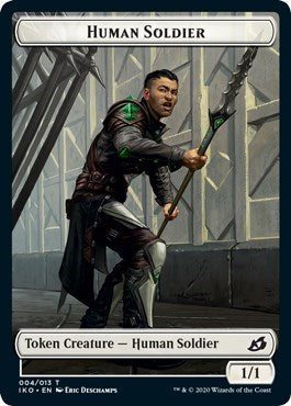 Human Soldier Token (004) (Ikoria: Lair of Behemoths) Light Play