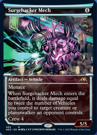 Surgehacker Mech (Showcase) (Kamigawa: Neon Dynasty) Light Play