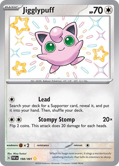Jigglypuff - 198 (SV: Paldean Fates) Light Play Holofoil