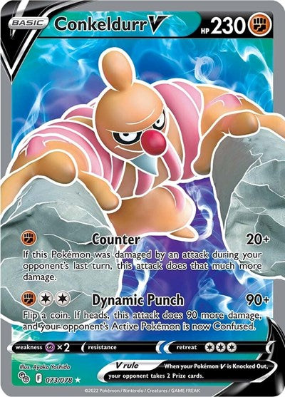 Conkeldurr V (Full Art) (Pokemon GO) Light Play Holofoil