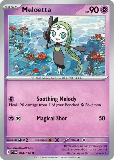 Meloetta (ME02: Phantasmal Flames) Light Play Reverse Holofoil