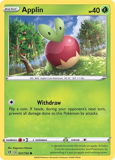 Applin (21) (SWSH02: Rebel Clash) Light Play Reverse Holofoil