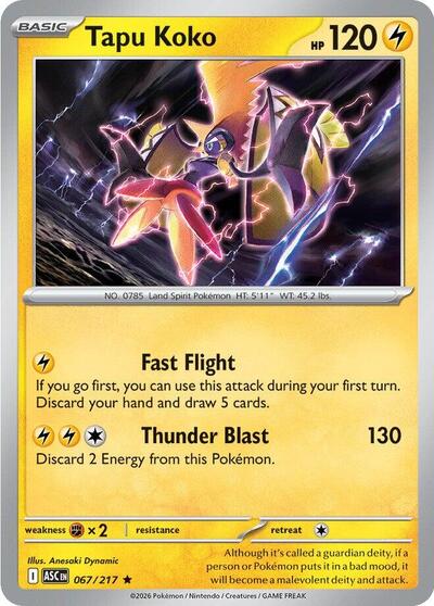 Tapu Koko (ME: Ascended Heroes) Light Play Holofoil