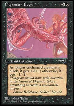 Phyrexian Boon (Man Held Aloft) (Alliances) Light Play