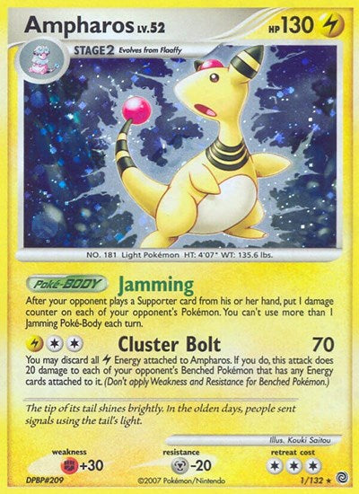 Ampharos (Secret Wonders) Medium Play Reverse Holofoil