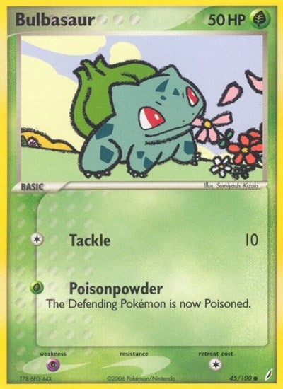 Bulbasaur - 045 (Crystal Guardians) Damaged / Poor Reverse Holofoil