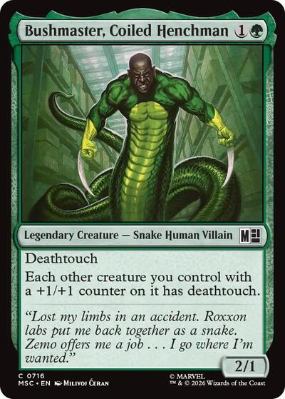 Bushmaster, Coiled Henchman (Commander: Marvel Super Heroes) Light Play