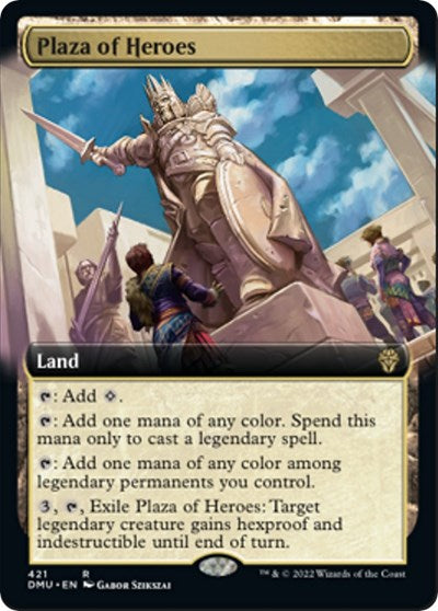 Plaza of Heroes (Extended Art) (Dominaria United) Light Play