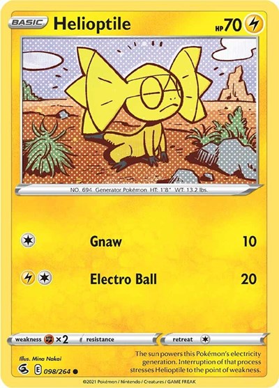 Helioptile (SWSH08: Fusion Strike) Light Play Reverse Holofoil