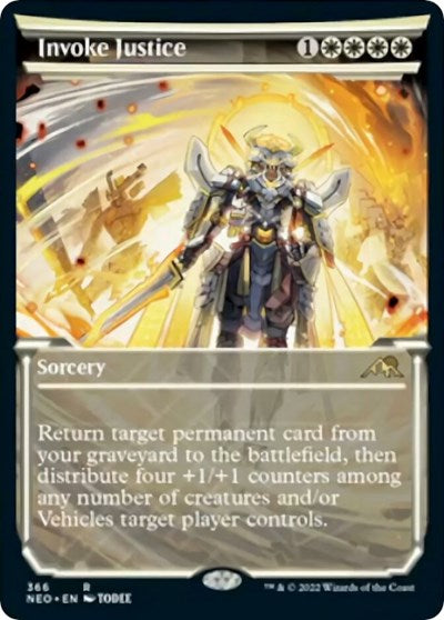 Invoke Justice (Showcase) (Kamigawa: Neon Dynasty) Light Play