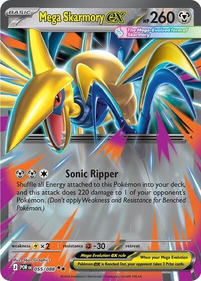Mega Skarmory ex - 055 (ME03: Perfect Order) Light Play Holofoil