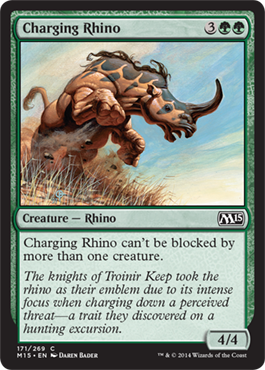 Charging Rhino (Magic 2015 Core Set) Light Play