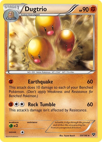 Dugtrio (XY Base Set) Heavy Play