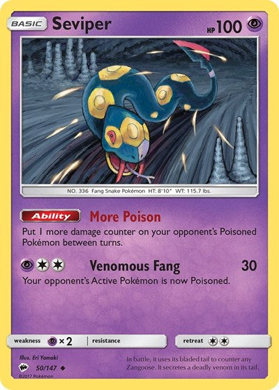 Seviper (SM - Burning Shadows) Damaged / Poor