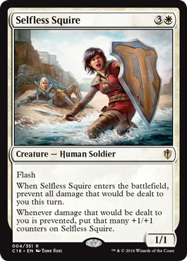 Selfless Squire (Commander 2016 Edition) Light Play