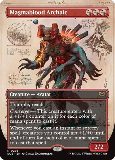 Magmablood Archaic (Borderless) (Secrets of Strixhaven) Light Play
