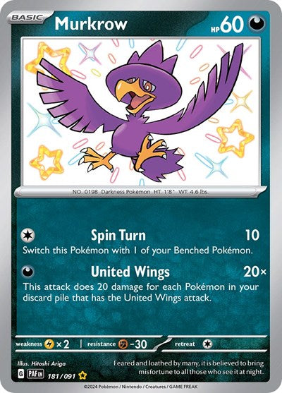 Murkrow (SV: Paldean Fates) Light Play Holofoil