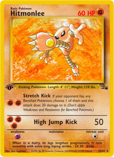 Hitmonlee (22) (Fossil) Heavy Play Unlimited