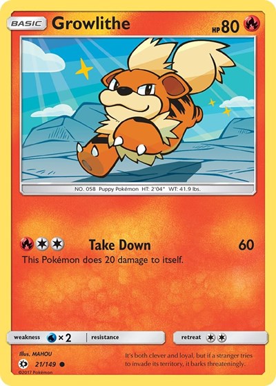 Growlithe (SM Base Set) Medium Play