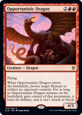 Opportunistic Dragon (Throne of Eldraine) Light Play